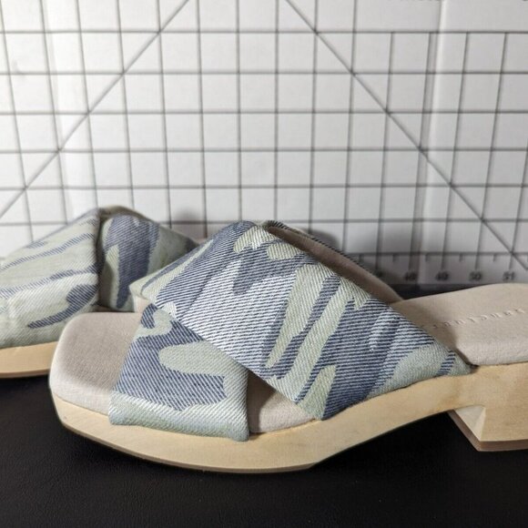 NEW- Womens Sanctuary Lively Block Heel Cross Strap Slides Camo Print - Picture 7 of 7